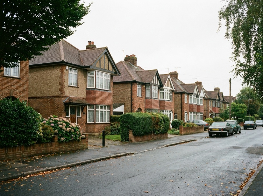 A row of typical UK houses